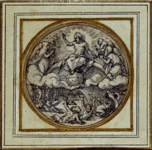 Das Jüngste Gericht - Entwurf für ein Anhänger oder Hutabzeichen, ca. 1532-43