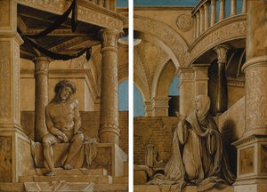 Der nachdenkliche Christus und die trauernde Jungfrau Maria, ca. 1518-20 von Hans Holbein der Jüngere