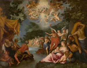 Die Taufe Christi von Hans I or Johann Rottenhammer