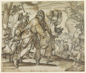 Jakob flieht vor Laban ins Land Kanaan von Hans Jegli (II)