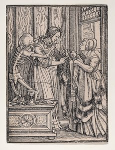 Die Gräfin, aus Der Totentanz, ca. 1526, veröffentlicht 1538 von Hans Lützelburger