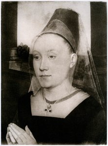 Barbara Van Vlaenderbergh, Ehefrau von Guillaume Moreel, um 1480, 1927 von Hans Memling