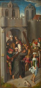 Kalvarien-Triptychon: Christus trägt das Kreuz, linker Flügel, 1480er Jahre