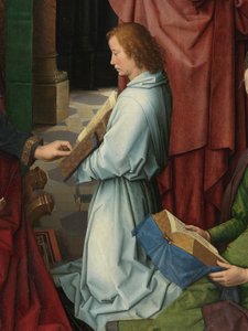 (Detail) des zentralen Panels des Triptychons von Johannes dem Täufer und Johannes dem Evangelisten von Hans Memling