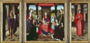 Jungfrau mit Kind und Heiligen (The Donne Triptych) von Hans Memling