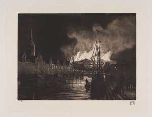 Christiansborg-Palast in Flammen