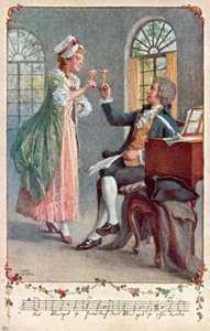 Mozart arbeitet an seiner Oper 