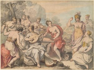 Minerva und die Musen von Hans Rottenhammer
