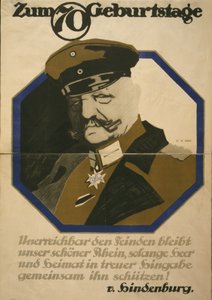 Plakat zur Feier des 70. Geburtstags von Feldmarschall Paul von Hindenburg, 1917