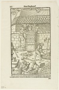 Seite CCCL aus Vom Bergwerck XII Bücher von Agricola, Tafel 43 aus Holzschnitte aus Büchern des XVI Jahrhunderts