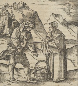 Ein Bauer und sein Patron, aus Hymmelwagen auff dem, wer wol lebt... von Hans Schäufelein the Elder