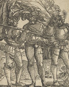 Ein Fahnenträger, flankiert von einem Landsknecht auf jeder Seite, Kopie von Hans Schäufelein the Elder