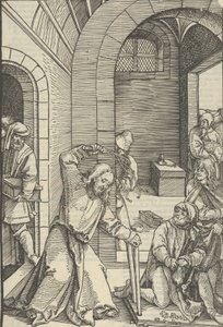 Christus reinigt den Tempel, aus Speculum passionis domini nostri Ihesu Christi, 1507 von Hans Schäufelein the Elder