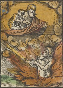 Der reiche Mann in der Hölle und der arme Lazarus im Schoß Abrahams, aus Das Plenarium, 1517