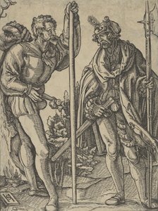 Zwei Soldaten mit Lanze und Hellebarde im Gespräch, ca. 1515