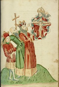König Avenir, Josaphat und Nachor erblicken den Gnadenthron im Himmel