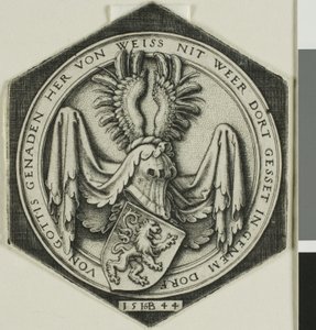 Wappen mit einem aufrechten Löwen von Hans Sebald Beham