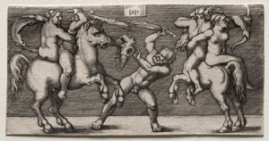 Kampf von drei Männern von Hans Sebald Beham