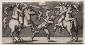 Kampf von drei Männern, 1546-1547 von Hans Sebald Beham