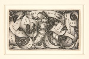 Der kleine Schalksnarr mit großem Schriftband von Hans Sebald Beham