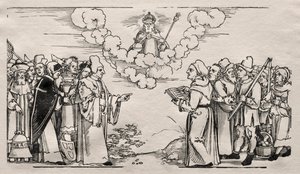 Streit zwischen Luther und einem katholischen Theologen von Hans Sebald Beham