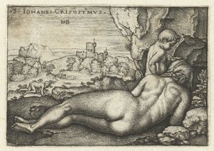 Heiliger Johannes Chrysostomus als Einsiedler in der Wüste von Hans Sebald Beham