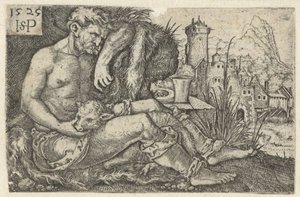 Hirte und ein Schaf von Hans Sebald Beham