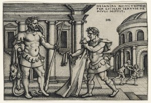 Lichas bringt das Gewand des Nessus zu Herkules, 1540er von Hans Sebald Beham