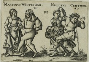 November und Dezember, Tafel 6 aus Das Bauernfest, oder Die zwölf Monate von Hans Sebald Beham