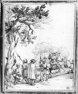 Bauern und Soldaten beim Handel von Hans Sebald Beham