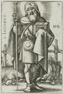 St. Jakobus der Ältere, Platte 9 aus Die Zwölf Apostel von Hans Sebald Beham