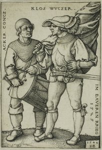 Fahnenträger und Trommler