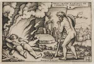 Der Tod des Herkules, aus Die Arbeiten des Herkules von Hans Sebald Beham