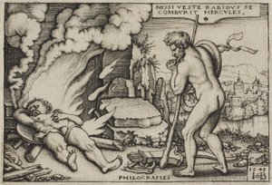 Der Tod des Herkules, aus Die Arbeiten des Herkules von Hans Sebald Beham