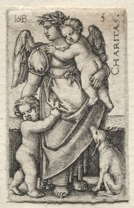 Das Wissen Gottes und die sieben Kardinaltugenden: Nächstenliebe - Charitas von Hans Sebald Beham