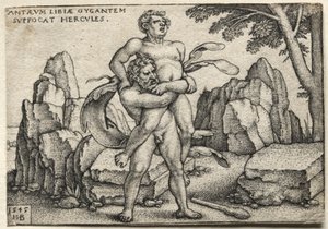 Herkules besiegt Antäus von Hans Sebald Beham