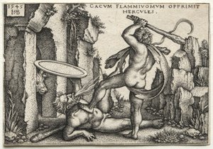 Die Arbeiten des Herkules: Herkules tötet den Riesen Cacus, 1545