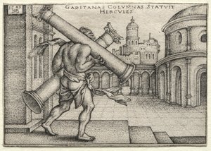 Die Arbeiten des Herkules: Herkules und die Säulen von Gades, 1545 von Hans Sebald Beham