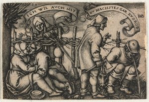 Die Bauernhochzeit oder die zwölf Monate: Nr. 10, 1546 von Hans Sebald Beham