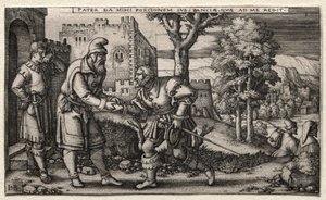 Der verlorene Sohn: Abreise des verlorenen Sohnes von Hans Sebald Beham