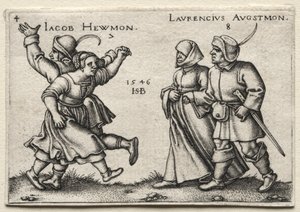 Die Dorfhochzeit: Jacob Hewmon / Lawrencius Augstmon von Hans Sebald Beham