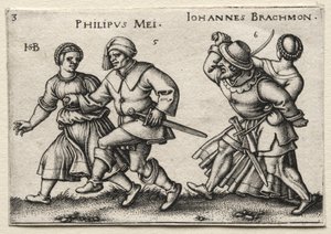 Die Dorfhochzeit: Philipus Mei / Johannes Brachmon von Hans Sebald Beham