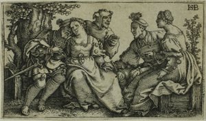 Zwei Paare und der Narr von Hans Sebald Beham
