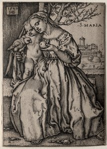 Jungfrau mit dem Papagei, 1549 von Hans Sebald Beham