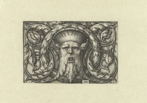 Flächendekoration. Maske mit einer Krone von Hans Sebald Beham