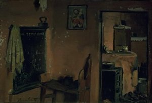 Innenraum eines Bauernhauses von Hans Smidth