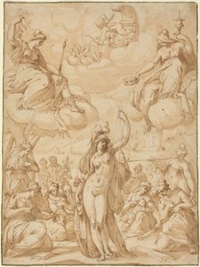 Allegorie der Minerva als Haupt der Musen, um oder vor 1575