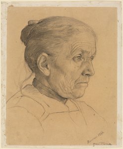 Kopf der Mutter des Künstlers von Hans Thoma