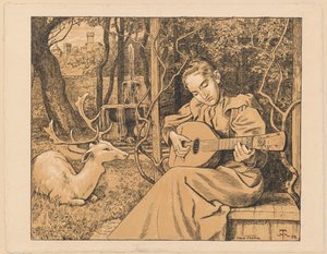 Lutnistka. Allegorie der Musik von Hans Thoma