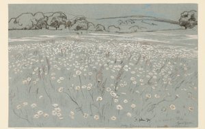 Wiese mit Gänseblümchen von Hans Thoma